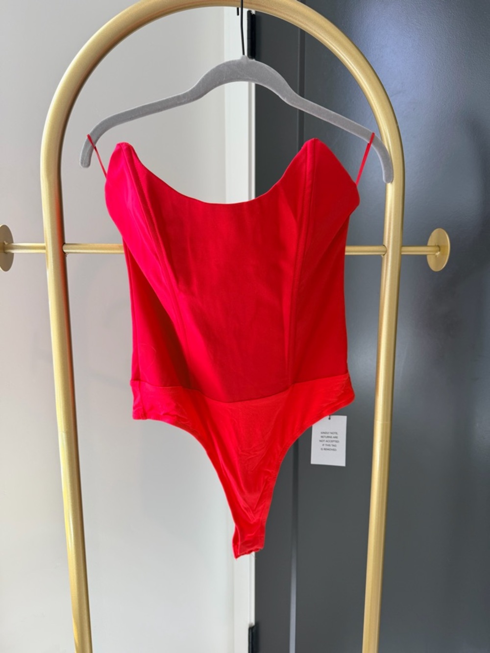 superdown Red Strapless Sweetheart Bustier Bodysuit - Picture 2 of 4